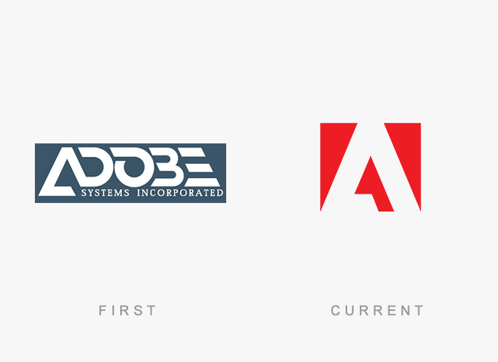 Adobe Systems old and new logo