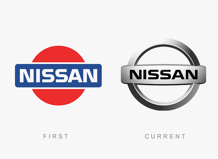 Nissan old and new logo