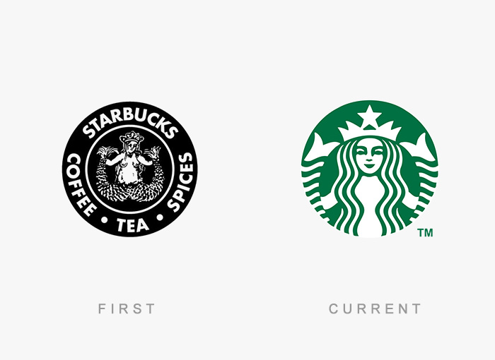 Starbucks old and new logo