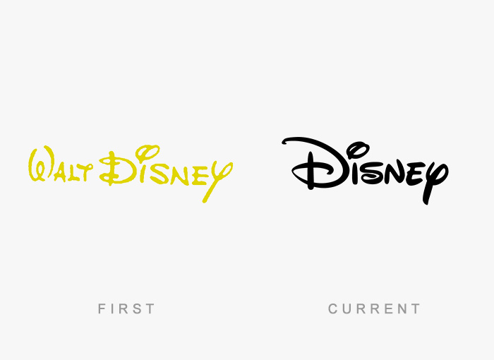 Walt Disney old and new logo