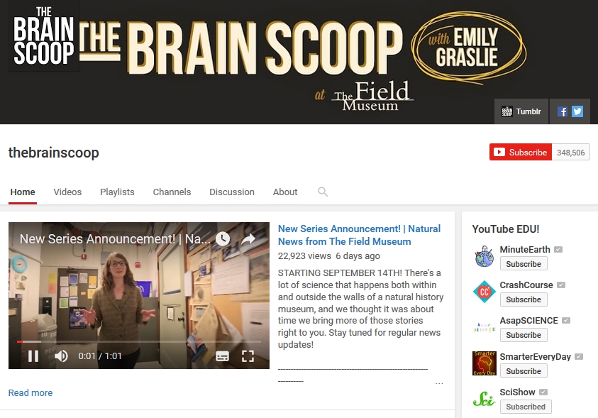 The Brain Scoop YouTube Channel