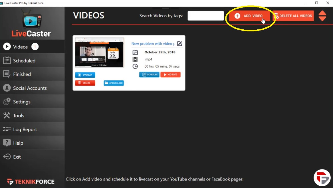 Simplest way to stream your videos on Social Media