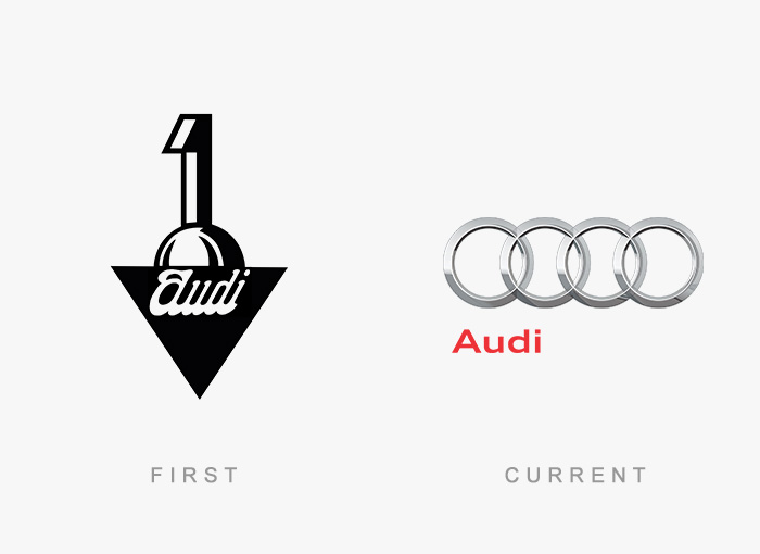 Audi old and new logo