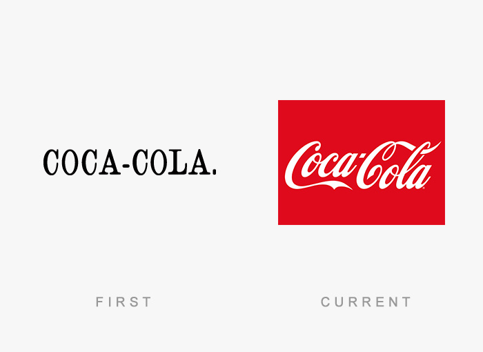 Coca Cola old and new logo