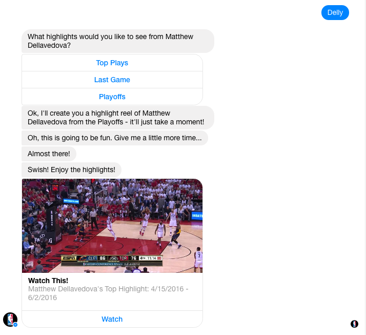 Facebook chatbot was launched during the opening of the NBA finals