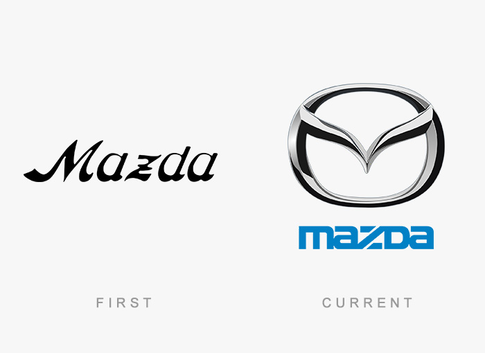 Mazda old and new logo