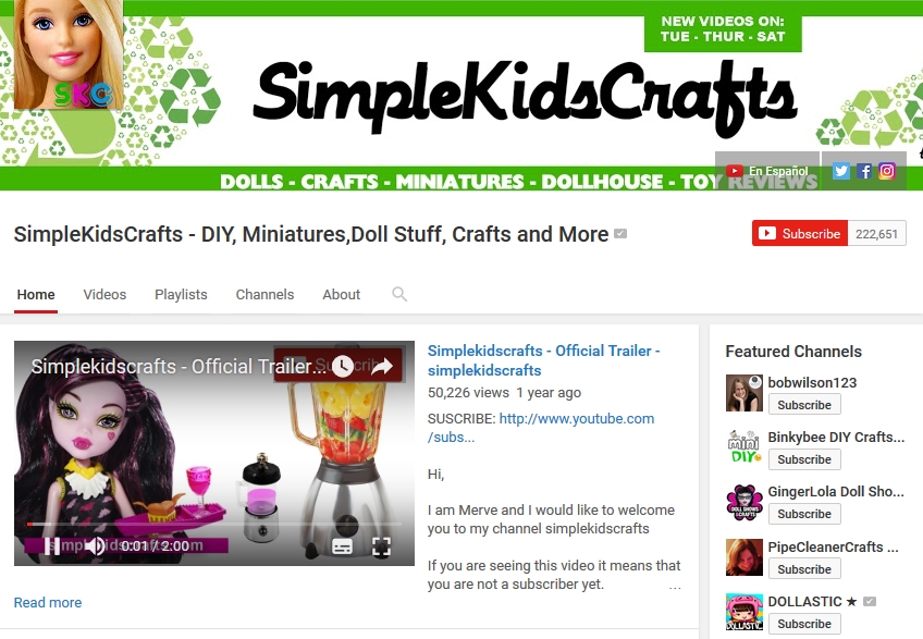 Simple Kids Crafts Youtube Channel